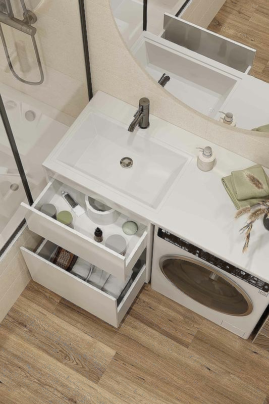 Тумба с раковиной Creto Cafor 110 L 19-W110L Белый глянец, купить, цена, заказать, магазин, доставка, скидка, промокод, купить, цена, заказать, магазин, доставка, скидка, промокод