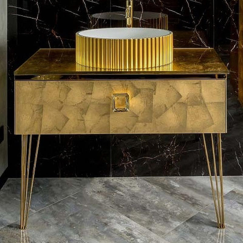 Тумба под раковину Boheme Armadi Art Lucido 100 770-100-Foil подвесная Поталь, купить, цена, заказать, магазин, доставка, скидка, промокод, купить, цена, заказать, магазин, доставка, скидка, промокод