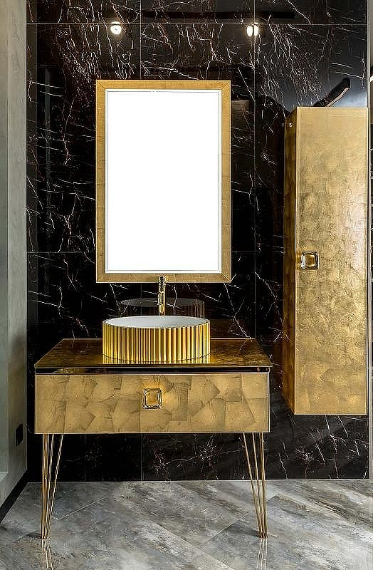 Тумба под раковину Boheme Armadi Art Lucido 100 770-100-Foil подвесная Поталь, купить, цена, заказать, магазин, доставка, скидка, промокод, купить, цена, заказать, магазин, доставка, скидка, промокод