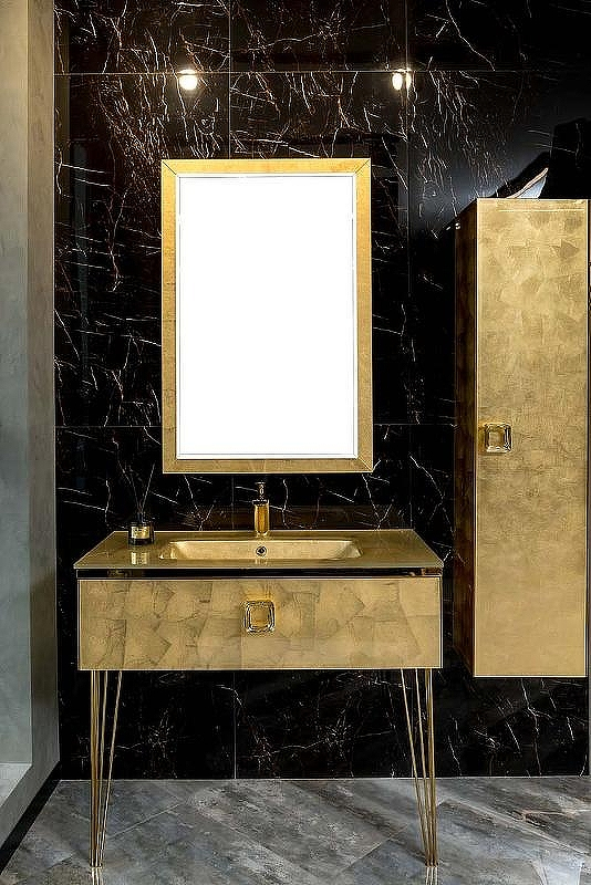 Тумба под раковину Boheme Armadi Art Lucido 100 770-100-Foil подвесная Поталь, купить, цена, заказать, магазин, доставка, скидка, промокод, купить, цена, заказать, магазин, доставка, скидка, промокод