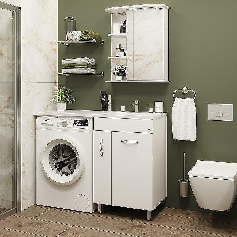 Зеркальный шкаф Onika Карина 55.01 R 205513 с подсветкой Белый, купить, цена, заказать, магазин, доставка, скидка, промокод, купить, цена, заказать, магазин, доставка, скидка, промокод