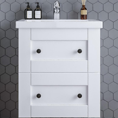 Тумба под раковину Бриклаер Хелена 60 4627125416408 подвесная Рамочный белый