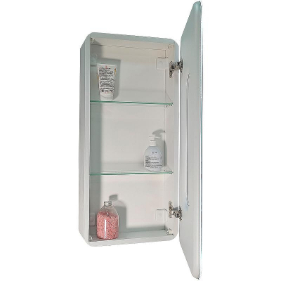 Зеркальный шкаф Reflexion Circle 400х800 R RF2104SR с подсветкой Белый матовый