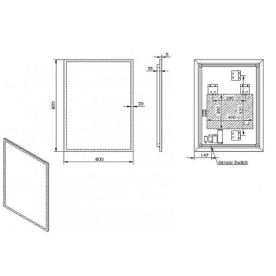 Зеркало Esbano 60 ESMI2632HD с подсветкой с подогревом и инфракрасным выключателем