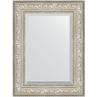 Зеркало Evoform Exclusive 80х60 BY 3400 с фацетом в багетной раме - Виньетка серебро 109, купить, цена, заказать, магазин, доставка, скидка, промокод, купить, цена, заказать, магазин, доставка, скидка, промокод