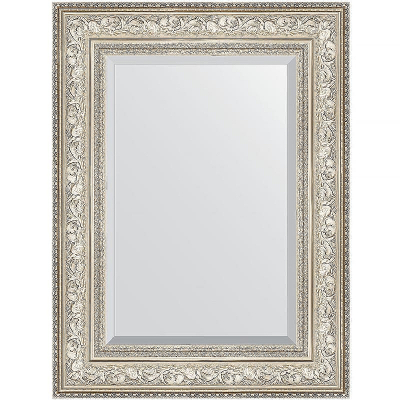 Зеркало Evoform Exclusive 80х60 BY 3400 с фацетом в багетной раме - Виньетка серебро 109