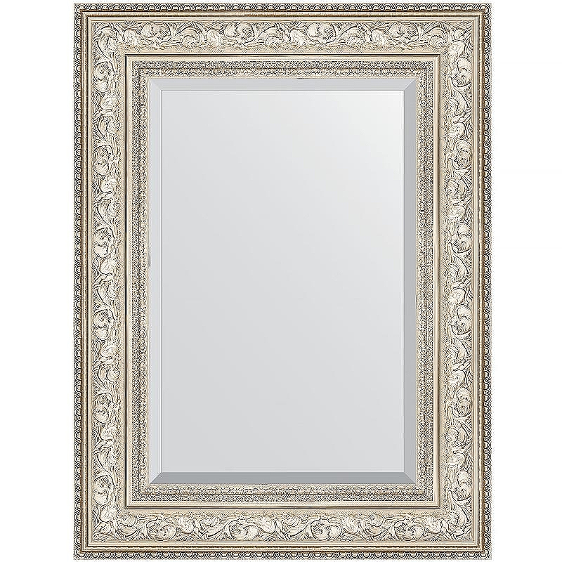 Зеркало Evoform Exclusive 80х60 BY 3400 с фацетом в багетной раме - Виньетка серебро 109, купить, цена, заказать, магазин, доставка, скидка, промокод, купить, цена, заказать, магазин, доставка, скидка, промокод