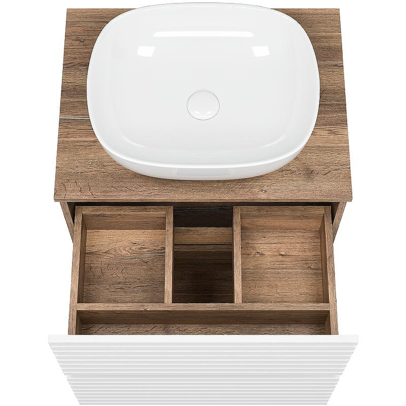 Тумба под раковину Brevita Dakota 60 DAK-07060-19/01-2Я Белая матовая Дуб Галифакс олово, купить, цена, заказать, магазин, доставка, скидка, промокод, купить, цена, заказать, магазин, доставка, скидка, промокод