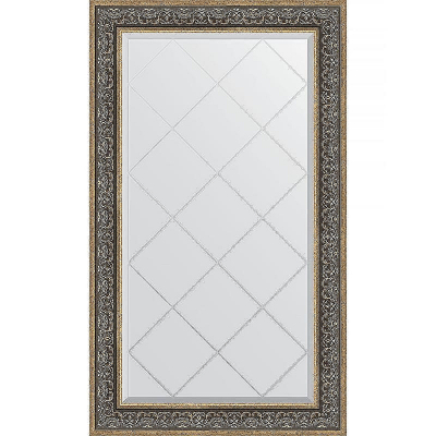 Зеркало Evoform Exclusive-G 134х79 BY 4250 с гравировкой в багетной раме - Вензель серебряный 101