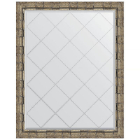 Зеркало Evoform Exclusive-G 118х93 BY 4351 с гравировкой в багетной раме - Серебряный бамбук 73, купить, цена, заказать, магазин, доставка, скидка, промокод, купить, цена, заказать, магазин, доставка, скидка, промокод