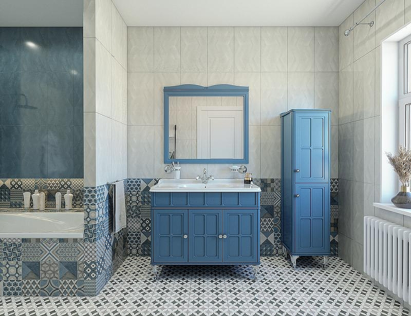 Зеркало Caprigo Borgo 100 33432-B136 Синее матовое, купить, цена, заказать, магазин, доставка, скидка, промокод, купить, цена, заказать, магазин, доставка, скидка, промокод