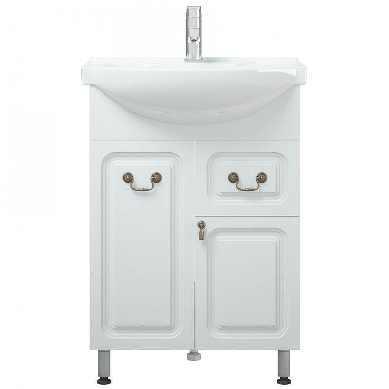 Тумба под раковину Corozo Элегия ретро 60 SD-00000010 Белая, купить, цена, заказать, магазин, доставка, скидка, промокод, купить, цена, заказать, магазин, доставка, скидка, промокод