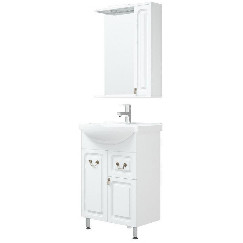 Тумба под раковину Corozo Элегия ретро 60 SD-00000010 Белая, купить, цена, заказать, магазин, доставка, скидка, промокод, купить, цена, заказать, магазин, доставка, скидка, промокод