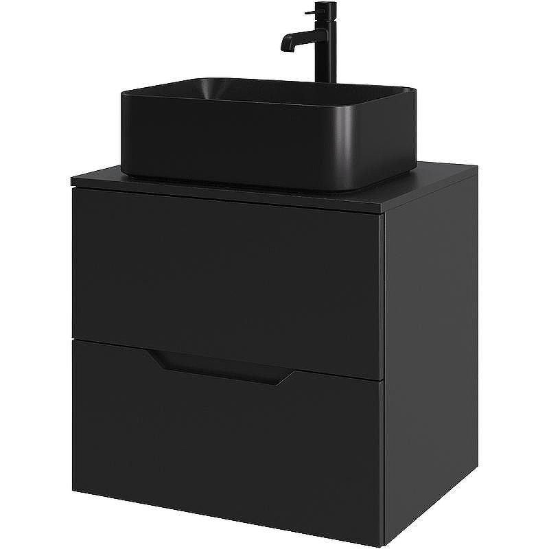 Тумба с раковиной Orange Line 60 Li-60TubMDF+B02-460MB подвесная Черная матовая, купить, цена, заказать, магазин, доставка, скидка, промокод, купить, цена, заказать, магазин, доставка, скидка, промокод