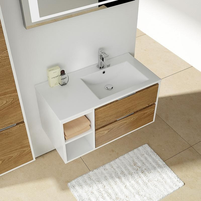 Тумба с раковиной SanVit Мэри-4 90 R kmery904 в цвете Ral подвесная Черный глянец, купить, цена, заказать, магазин, доставка, скидка, промокод, купить, цена, заказать, магазин, доставка, скидка, промокод