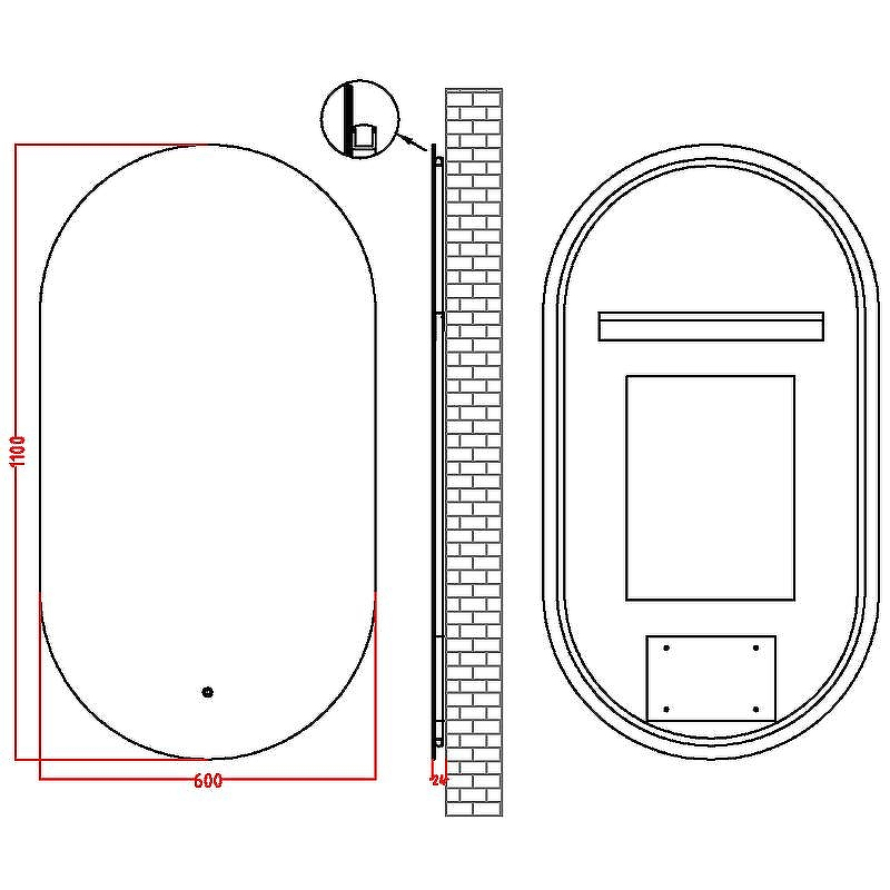 Зеркало Boheme Modern 60x110 568-CR с подсветкой Хром с сенсорным выключателем и подогревом, купить, цена, заказать, магазин, доставка, скидка, промокод, купить, цена, заказать, магазин, доставка, скидка, промокод