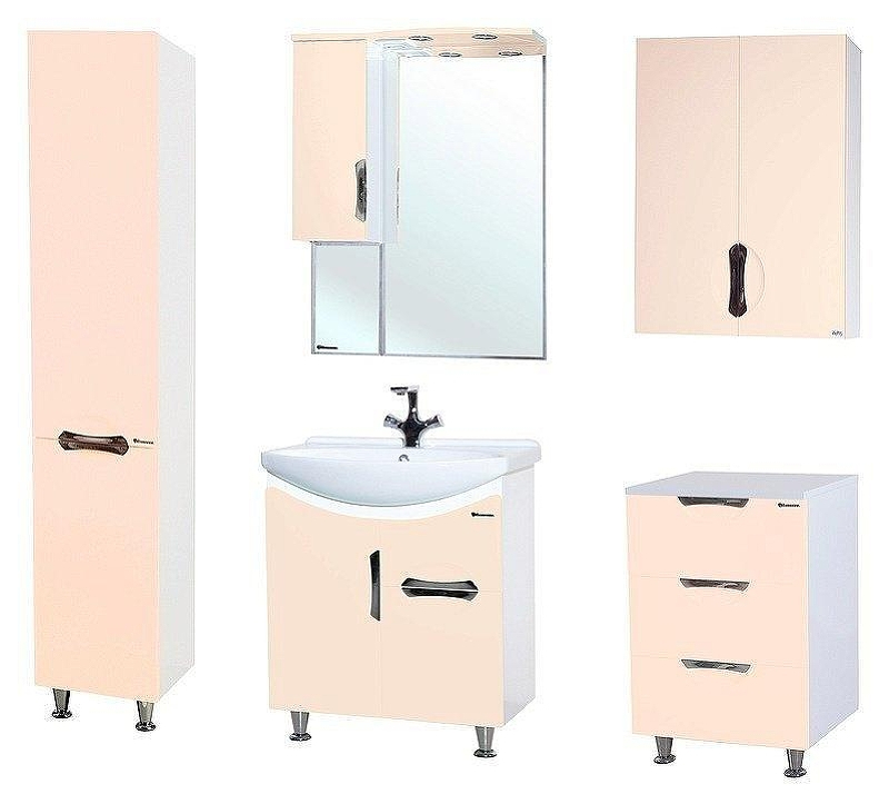 Шкаф пенал Bellezza Лагуна 35 L 4622104082070 L Бежевый Белый, купить, цена, заказать, магазин, доставка, скидка, промокод, купить, цена, заказать, магазин, доставка, скидка, промокод