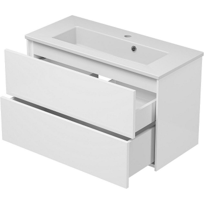 Тумба с раковиной Brevita Toy 80 УТ000025661 подвесная Белая глянцевая