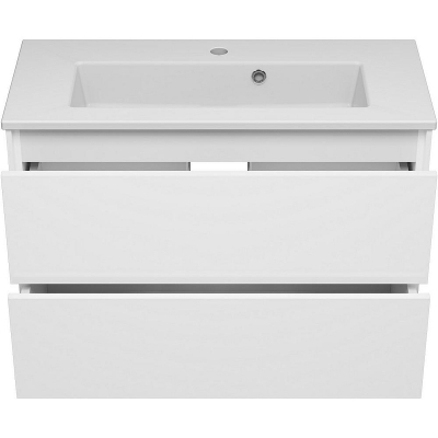 Тумба с раковиной Brevita Toy 80 УТ000025661 подвесная Белая глянцевая