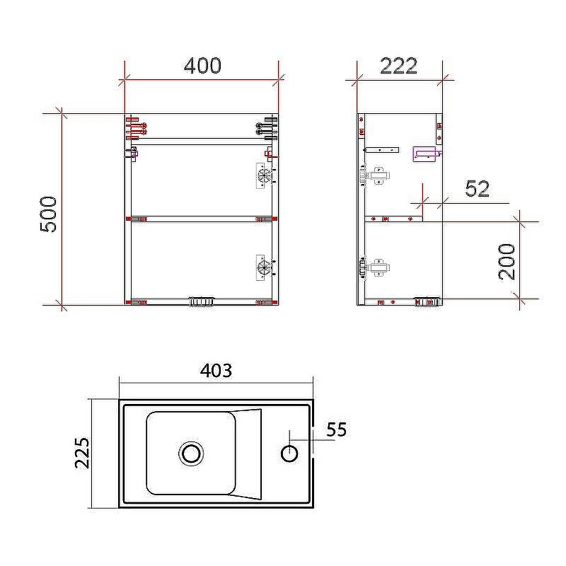 Тумба под раковину Art&Max Family-400-1D-SO-CV подвесная Цемент, купить, цена, заказать, магазин, доставка, скидка, промокод, купить, цена, заказать, магазин, доставка, скидка, промокод