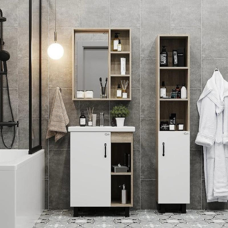 Шкаф пенал Onika Тимбер 30.01 403066 Белый матовый Дуб сонома, купить, цена, заказать, магазин, доставка, скидка, промокод, купить, цена, заказать, магазин, доставка, скидка, промокод