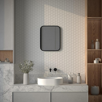 Зеркало Defesto Aura 40х50 DF 2971 с подсветкой 15W-3000K/Без выключателя/Теплый белый свет/Черная рама