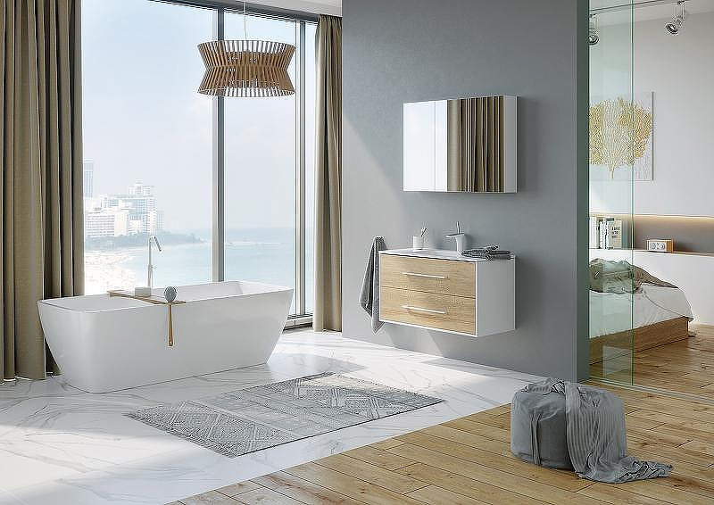 Тумба под раковину Aqwella 5 Stars Маями 100 MAI0110 подвесная Белая Дуб сонома, купить, цена, заказать, магазин, доставка, скидка, промокод, купить, цена, заказать, магазин, доставка, скидка, промокод