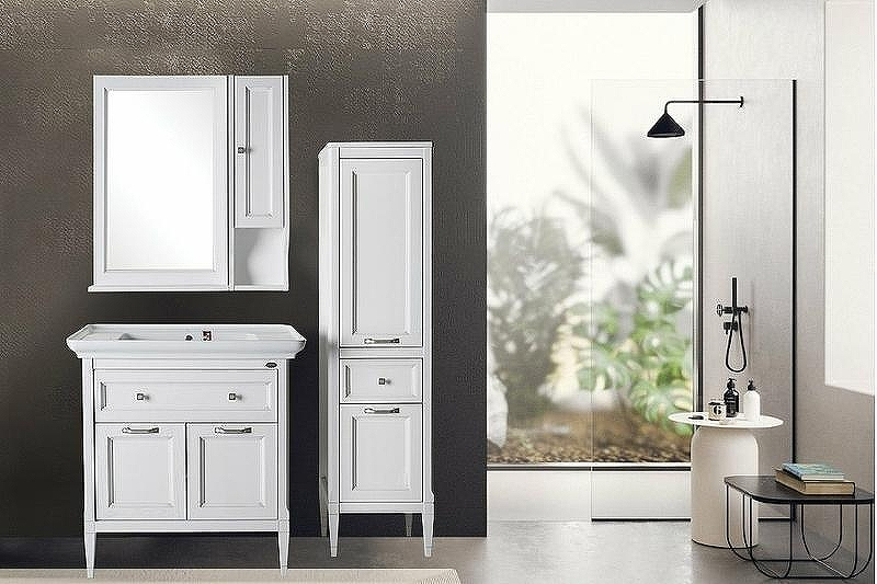 Шкаф пенал ASB-Woodline Гранда 40 11488 Белый с патиной Серебро, купить, цена, заказать, магазин, доставка, скидка, промокод, купить, цена, заказать, магазин, доставка, скидка, промокод