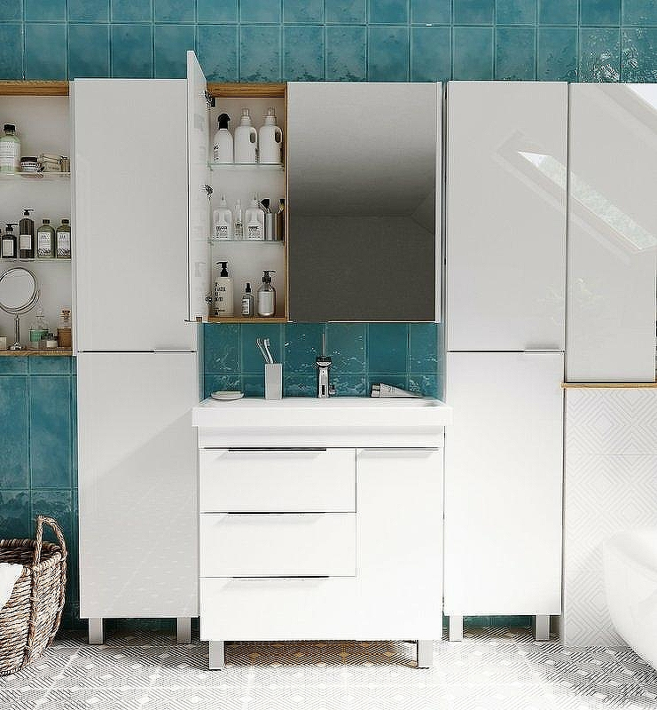 Тумба под раковину 1MarKa Gaula 80Н У92516 White, купить, цена, заказать, магазин, доставка, скидка, промокод, купить, цена, заказать, магазин, доставка, скидка, промокод