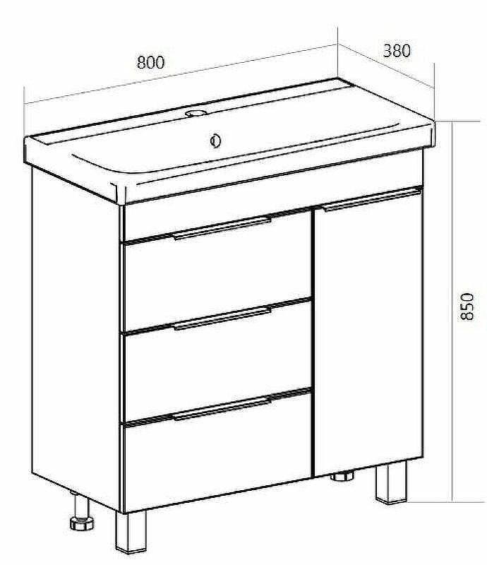 Тумба под раковину 1MarKa Gaula 80Н У92516 White, купить, цена, заказать, магазин, доставка, скидка, промокод, купить, цена, заказать, магазин, доставка, скидка, промокод