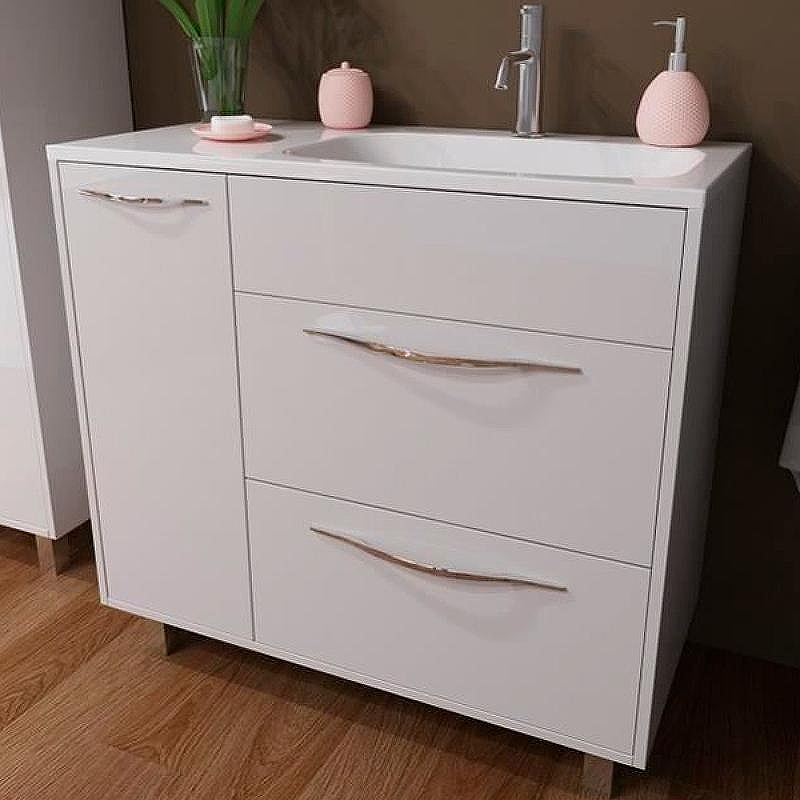 Тумба с раковиной Эстет Barcelona 90 R ФР-00003598 Белая, купить, цена, заказать, магазин, доставка, скидка, промокод, купить, цена, заказать, магазин, доставка, скидка, промокод