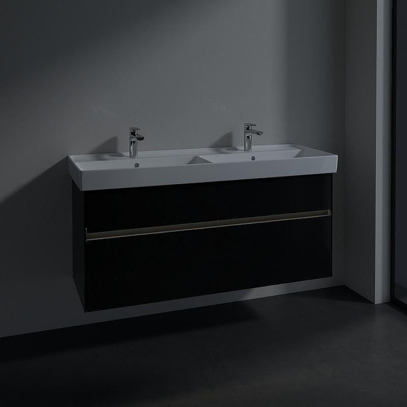 Тумба под раковину Villeroy&Boch Collaro 125 C013L0PD подвесная Black Matt Lacquer, купить, цена, заказать, магазин, доставка, скидка, промокод, купить, цена, заказать, магазин, доставка, скидка, промокод