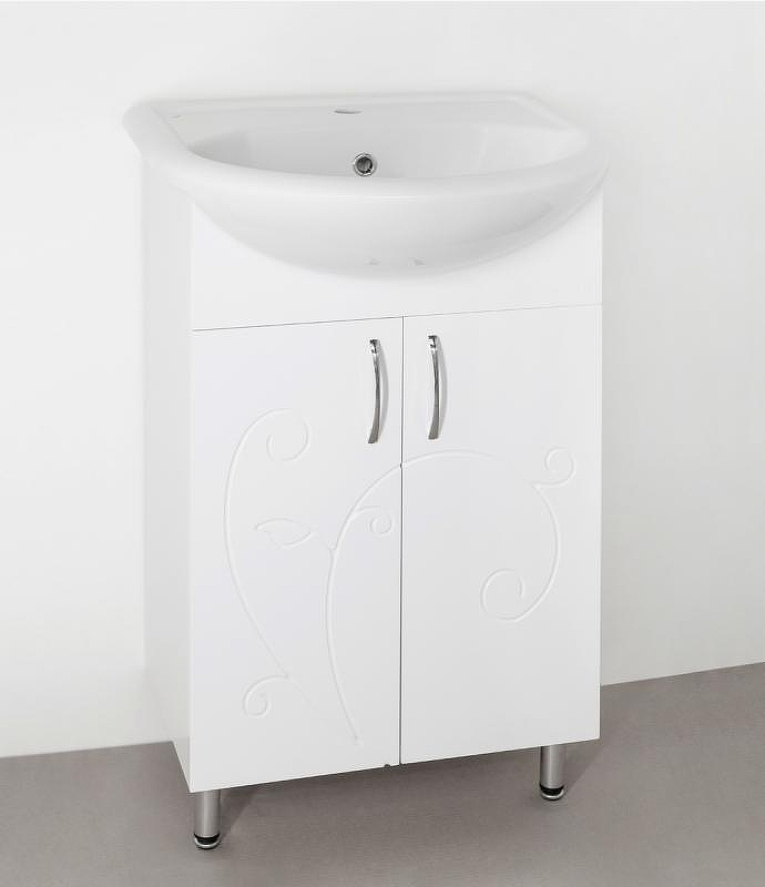 Тумба под раковину Style Line Эко Фьюжн 9 Уют 55 Белый глянец, купить, цена, заказать, магазин, доставка, скидка, промокод, купить, цена, заказать, магазин, доставка, скидка, промокод