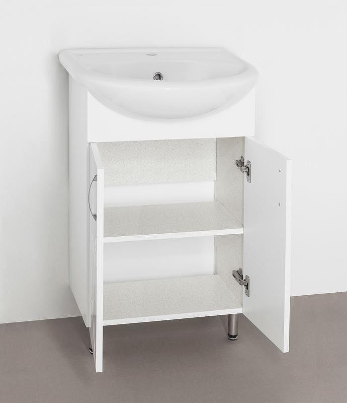 Тумба под раковину Style Line Эко Фьюжн 9 Уют 55 Белый глянец, купить, цена, заказать, магазин, доставка, скидка, промокод, купить, цена, заказать, магазин, доставка, скидка, промокод