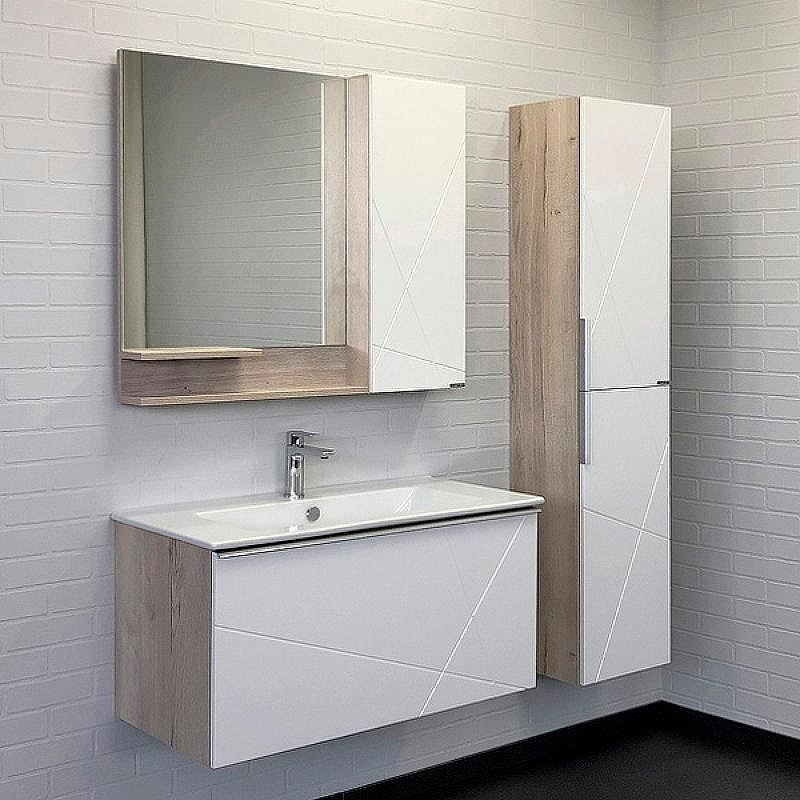 Шкаф пенал Comforty Мерано 35 00-00008479 подвесной Дуб дымчатый, купить, цена, заказать, магазин, доставка, скидка, промокод, купить, цена, заказать, магазин, доставка, скидка, промокод