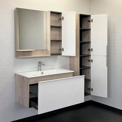 Шкаф пенал Comforty Мерано 35 00-00008479 подвесной Дуб дымчатый