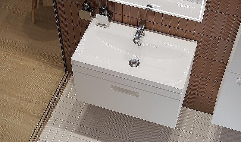 Тумба под раковину Velvex Estea 80 tp.EST.MOD.80.1Y подвесная Белая матовая, купить, цена, заказать, магазин, доставка, скидка, промокод, купить, цена, заказать, магазин, доставка, скидка, промокод