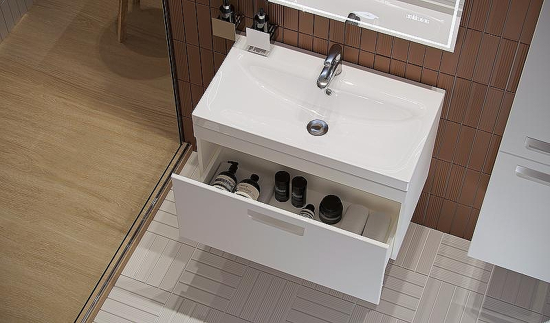 Тумба под раковину Velvex Estea 80 tp.EST.MOD.80.1Y подвесная Белая матовая, купить, цена, заказать, магазин, доставка, скидка, промокод, купить, цена, заказать, магазин, доставка, скидка, промокод