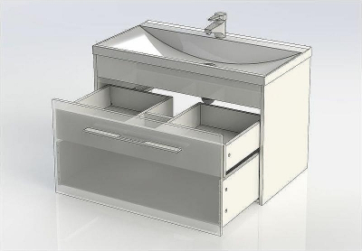 Тумба с раковиной Aquanet Августа 90 287695 подвесная Белая