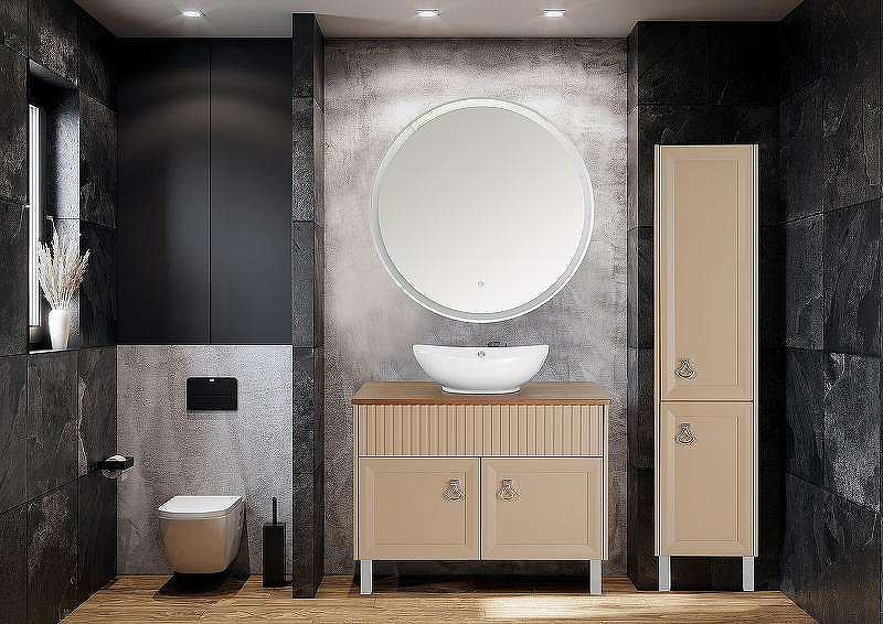 Шкаф пенал ASB-Woodline Риола 40 12420 Капучино, купить, цена, заказать, магазин, доставка, скидка, промокод, купить, цена, заказать, магазин, доставка, скидка, промокод