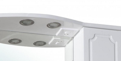 Зеркало со шкафом Bellezza Кантри 65 с подсветкой R Белое