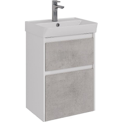 Тумба под раковину Lemark Combi 50 LM03C50T-Beton подвесная Бетон Белый глянец