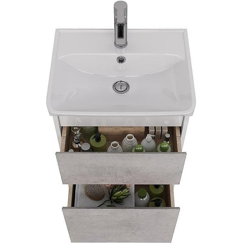 Тумба под раковину Lemark Combi 50 LM03C50T-Beton подвесная Бетон Белый глянец, купить, цена, заказать, магазин, доставка, скидка, промокод, купить, цена, заказать, магазин, доставка, скидка, промокод