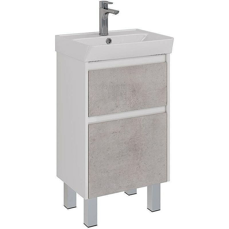 Тумба под раковину Lemark Combi 50 LM03C50T-Beton подвесная Бетон Белый глянец, купить, цена, заказать, магазин, доставка, скидка, промокод, купить, цена, заказать, магазин, доставка, скидка, промокод