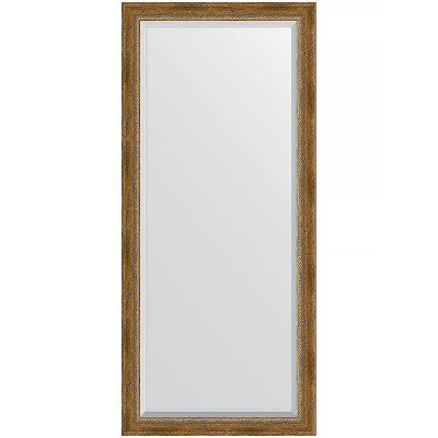 Зеркало Evoform Exclusive 163х73 BY 3588 с фацетом в багетной раме - Состаренная бронза с плетением 70