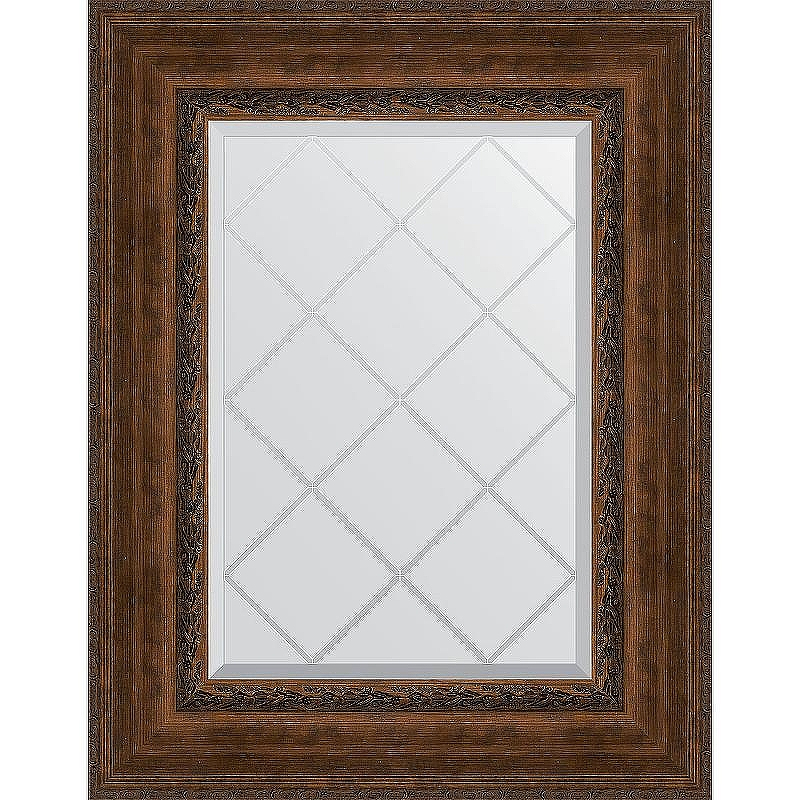 Зеркало Evoform Exclusive-G 80х62 BY 4042 с гравировкой в багетной раме - Состаренная бронза с орнаментом 120, купить, цена, заказать, магазин, доставка, скидка, промокод, купить, цена, заказать, магазин, доставка, скидка, промокод