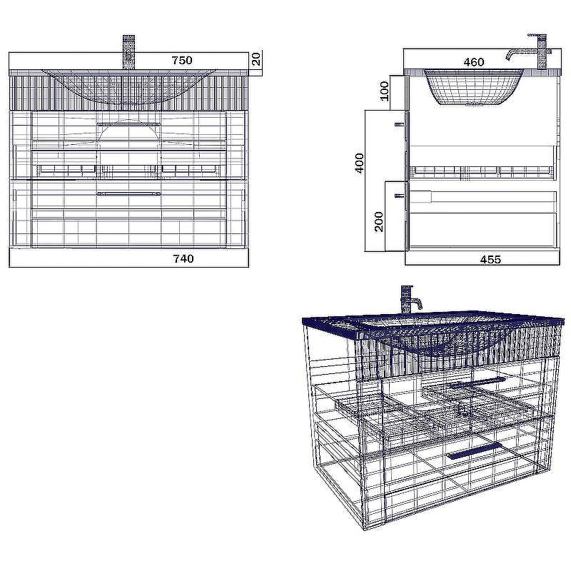 Тумба с раковиной SanVit Турин-2 75 kturin2075 подвесная Белая, купить, цена, заказать, магазин, доставка, скидка, промокод, купить, цена, заказать, магазин, доставка, скидка, промокод