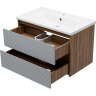 Тумба с раковиной Brevita Chester 80 УТ000022881 подвесная Серая матовая Дуб Чарльстон темно-коричневый, купить, цена, заказать, магазин, доставка, скидка, промокод, купить, цена, заказать, магазин, доставка, скидка, промокод