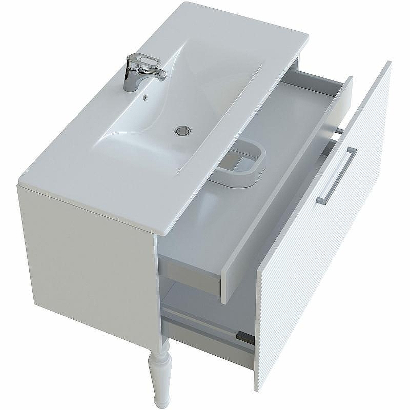 Тумба с раковиной SanVit Эмми 100 kemmy1003d Белая матовая, купить, цена, заказать, магазин, доставка, скидка, промокод, купить, цена, заказать, магазин, доставка, скидка, промокод