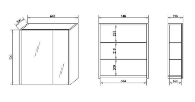 Зеркальный шкаф Sanflor Ларго 70 R Н0000000020 Швейцарский вяз